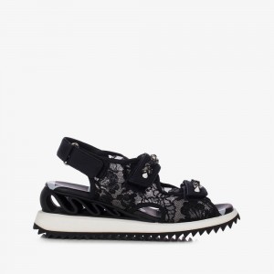 Black Le Silla YUI WAVE SANDAL | USA_LS16451