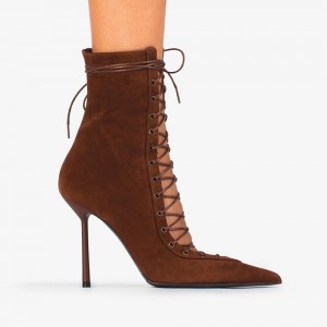 Brown Le Silla COLETTE ANKLE BOOT 100 mm | USA_LS10862