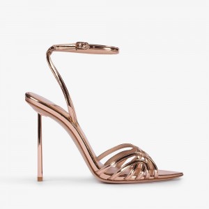 Pink Gold Metal Le Silla BELLA SANDAL 120 mm | USA_LS47101