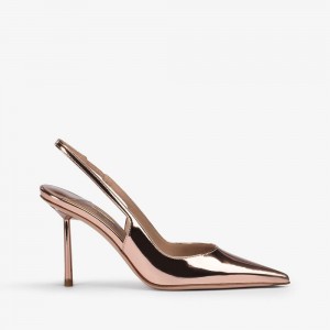 Pink Gold Metal Le Silla BELLA SLINGBACK 80 mm | USA_LS39168