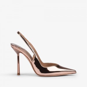 Pink Gold Metal Le Silla VIVIENNE SLINGBACK 100 mm | USA_LS99044