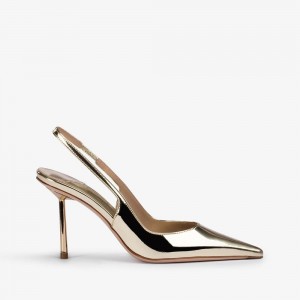 Platinum Metal Le Silla BELLA SLINGBACK 80 mm | USA_LS22884