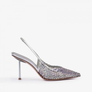 Silver Le Silla GILDA SLINGBACK 80 mm | USA_LS58023