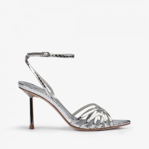 Silver Metal Le Silla BELLA SANDAL 80 mm | USA_LS25097