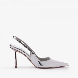 Silver Metal Le Silla BELLA SLINGBACK 80 mm | USA_LS86015