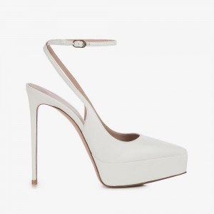 White Le Silla UMA SLINGBACK 140 mm | USA_LS46503