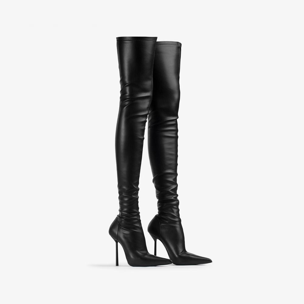 Black Le Silla BELLA THIGH-HIGH BOOT 120 mm | USA_LS51414