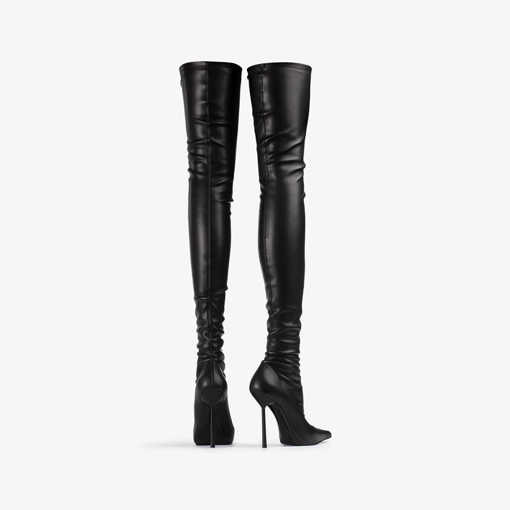 Black Le Silla BELLA THIGH-HIGH BOOT 120 mm | USA_LS51414