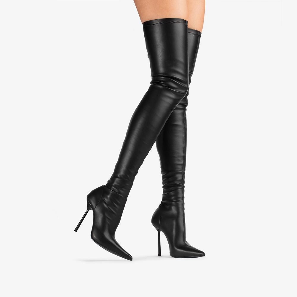 Black Le Silla BELLA THIGH-HIGH BOOT 120 mm | USA_LS51414