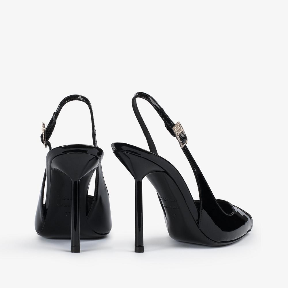 Black Le Silla CLIVAGE SLINGBACK 100 mm | USA_LS25091