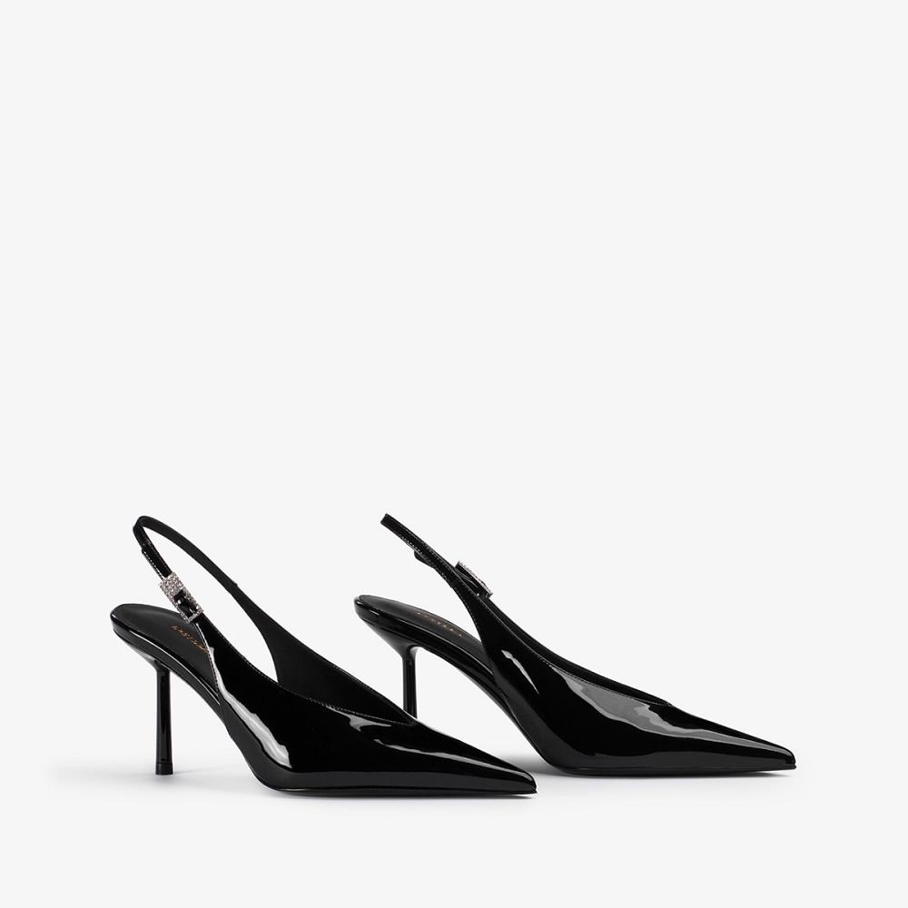 Black Le Silla CLIVAGE SLINGBACK 80 mm | USA_LS38075