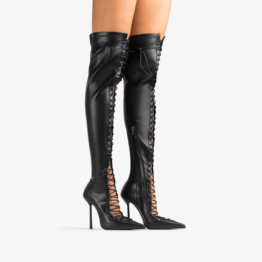 Black Le Silla COLETTE THIGH-HIGH BOOT 120 mm | USA_LS65525