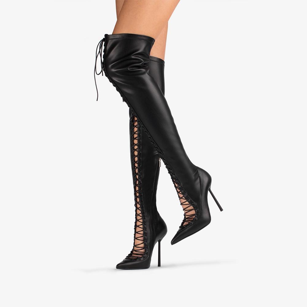 Black Le Silla COLETTE THIGH-HIGH BOOT 120 mm | USA_LS65525