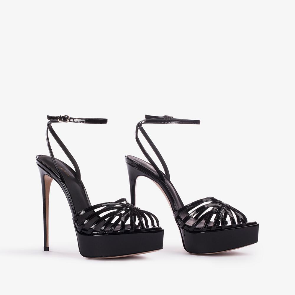 Black Le Silla EMBRACE SANDAL 140 mm | USA_LS21853