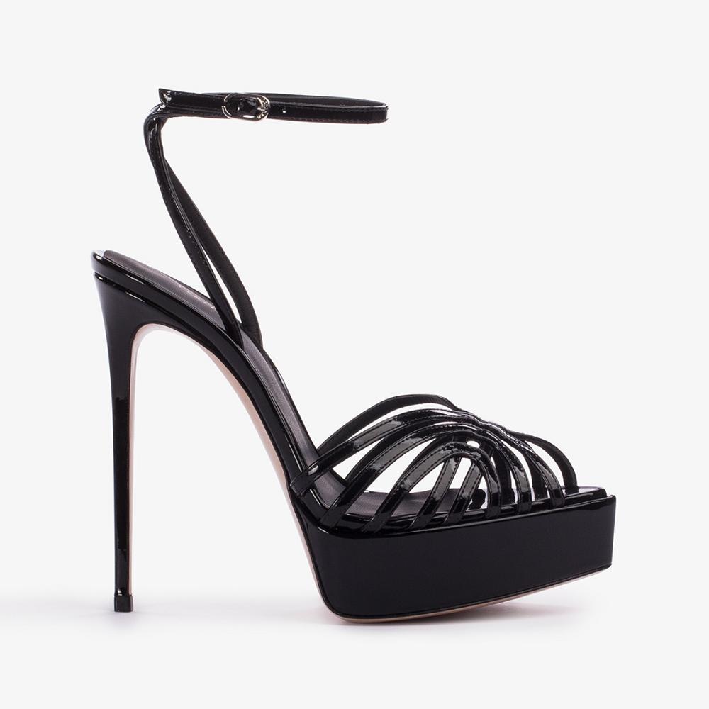 Black Le Silla EMBRACE SANDAL 140 mm | USA_LS21853