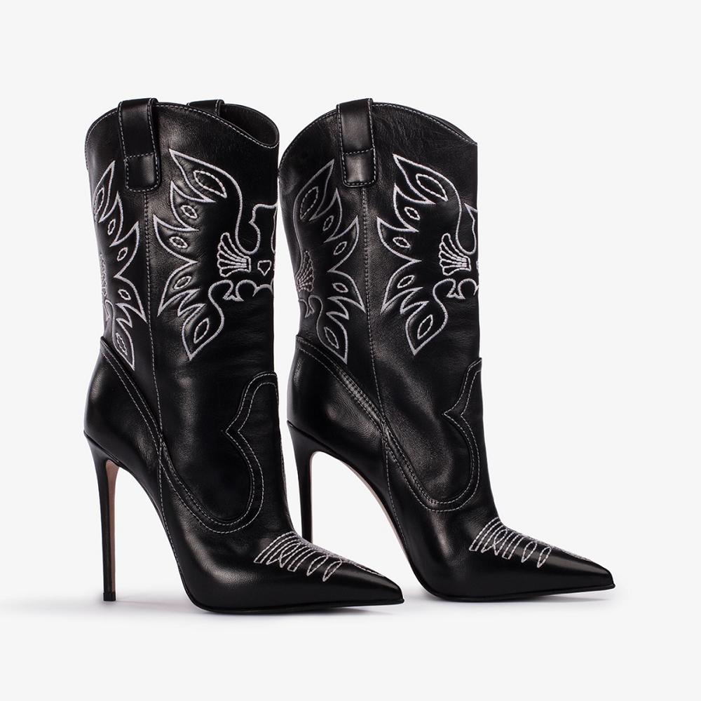 Black Le Silla EVA COWBOY ANKLE BOOT 120 mm | USA_LS57764