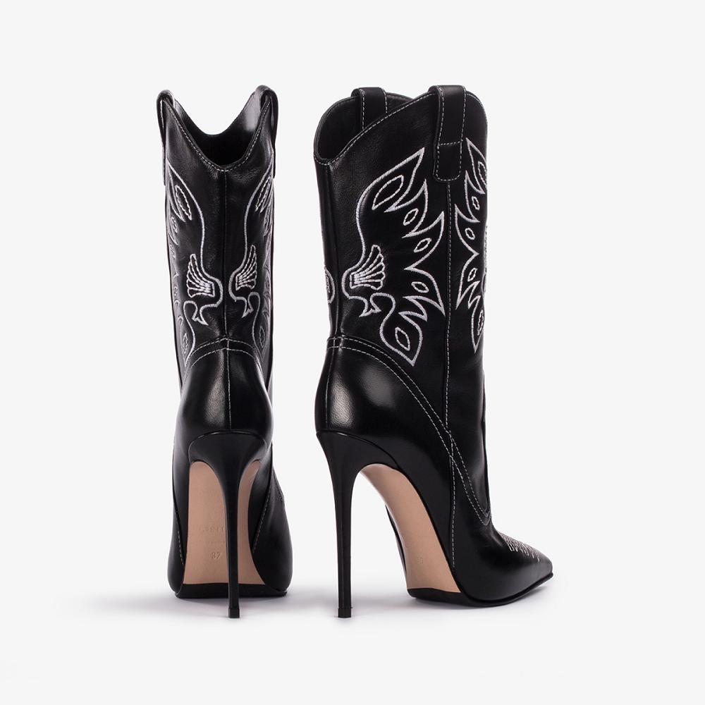 Black Le Silla EVA COWBOY ANKLE BOOT 120 mm | USA_LS57764