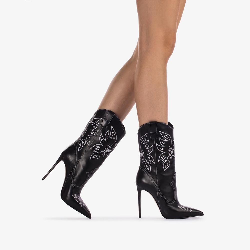 Black Le Silla EVA COWBOY ANKLE BOOT 120 mm | USA_LS57764