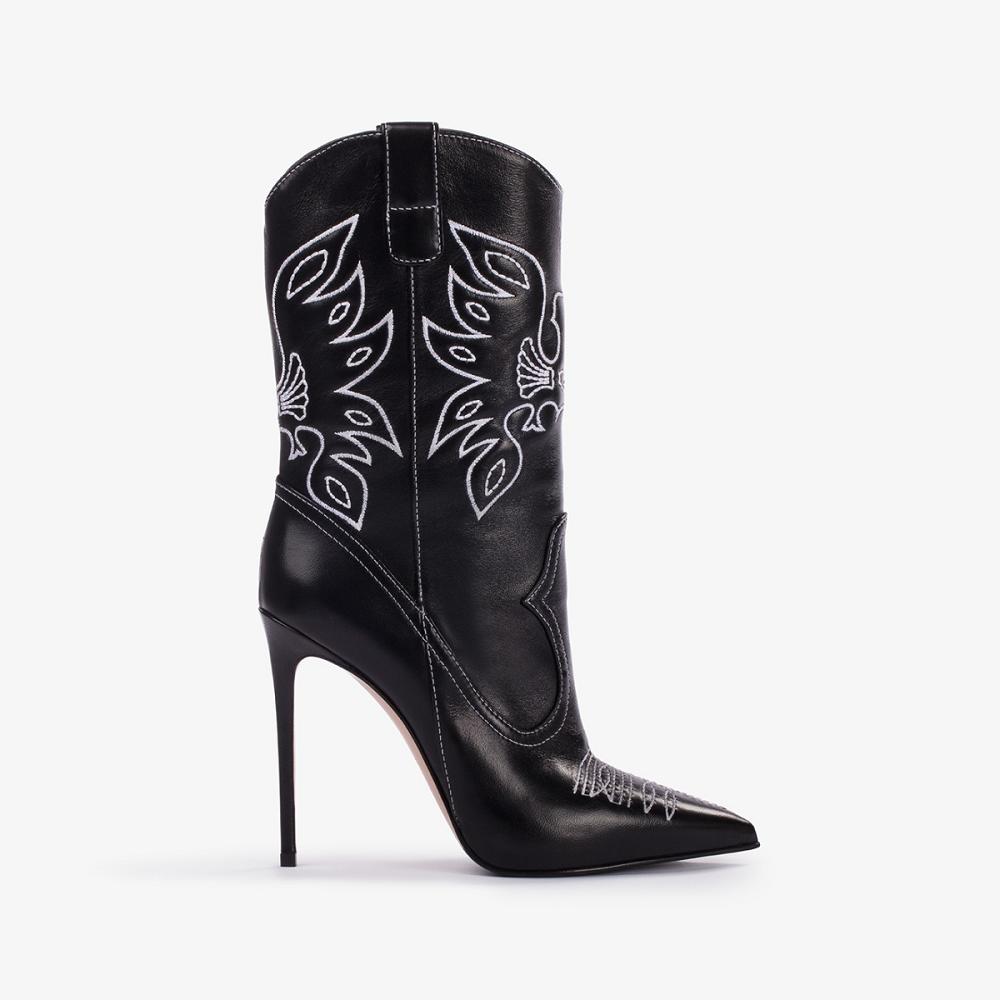 Black Le Silla EVA COWBOY ANKLE BOOT 120 mm | USA_LS57764