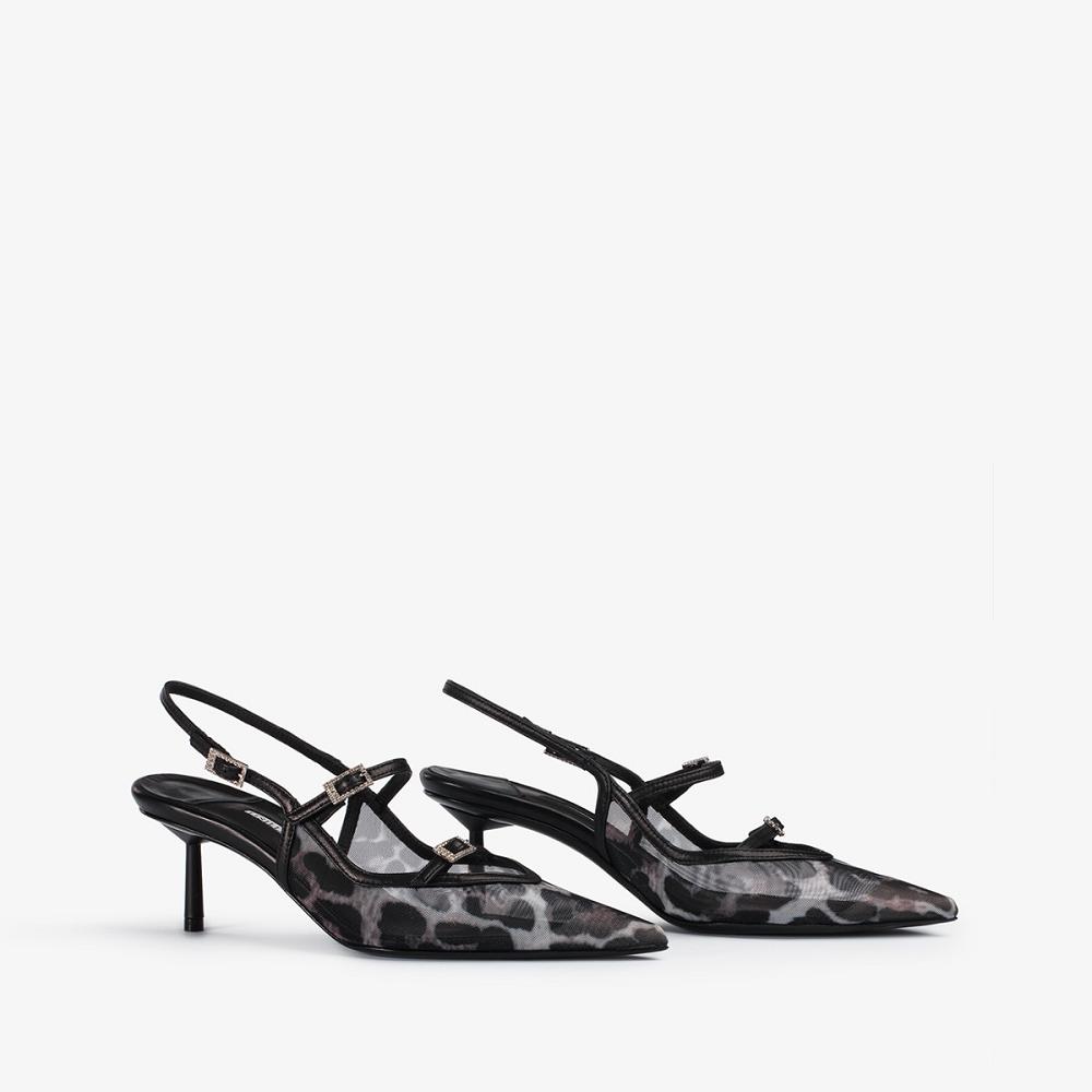 Black Leopard Le Silla MORGANA SLINGBACK 60 mm | USA_LS96478