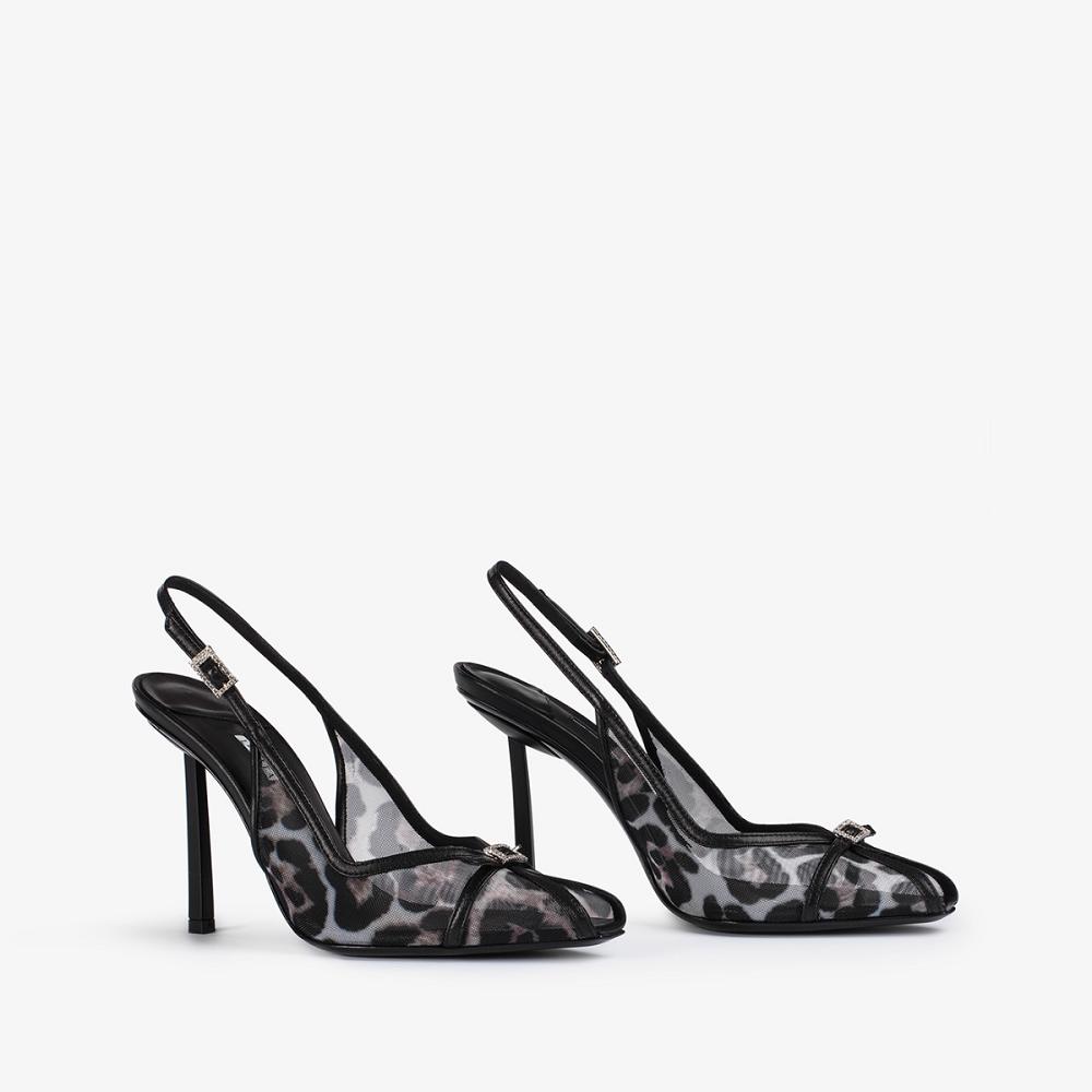 Black Leopard Le Silla VITTORIA SLINGBACK 100 mm | USA_LS30668