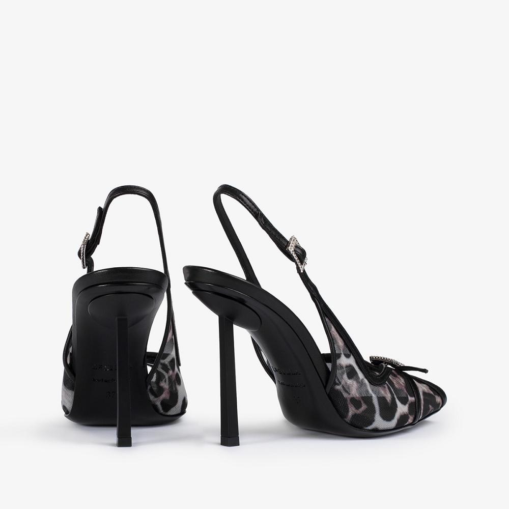 Black Leopard Le Silla VITTORIA SLINGBACK 100 mm | USA_LS30668