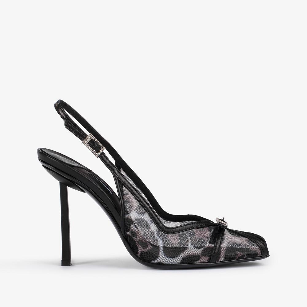 Black Leopard Le Silla VITTORIA SLINGBACK 100 mm | USA_LS30668