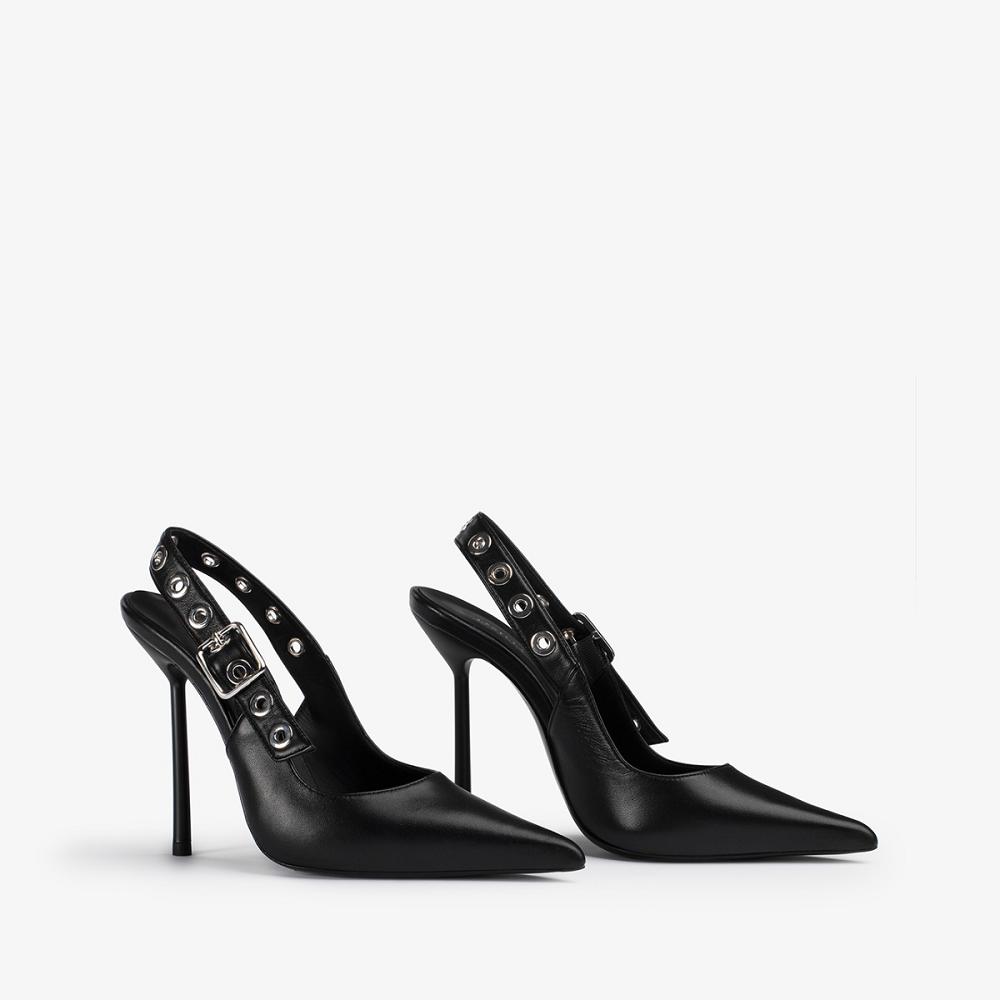 Black Silver Le Silla COURTNEY SLINGBACK 120 mm | USA_LS94561