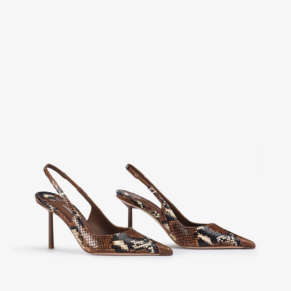 Brown Le Silla BELLA SLINGBACK 80 mm | USA_LS98121