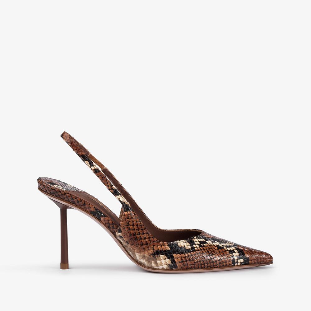 Brown Le Silla BELLA SLINGBACK 80 mm | USA_LS98121