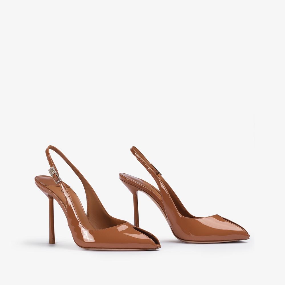 Brown Le Silla CLIVAGE SLINGBACK 100 mm | USA_LS90686