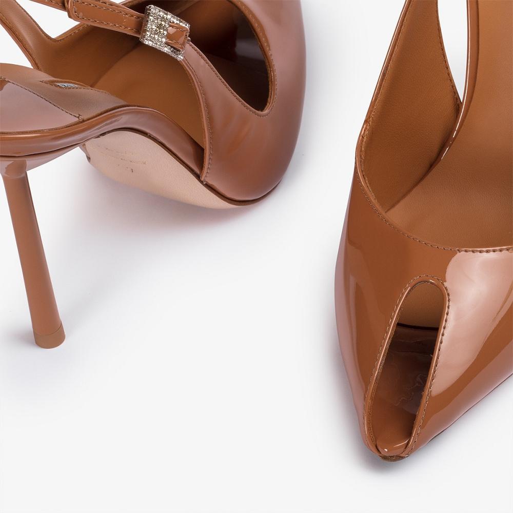 Brown Le Silla CLIVAGE SLINGBACK 100 mm | USA_LS90686