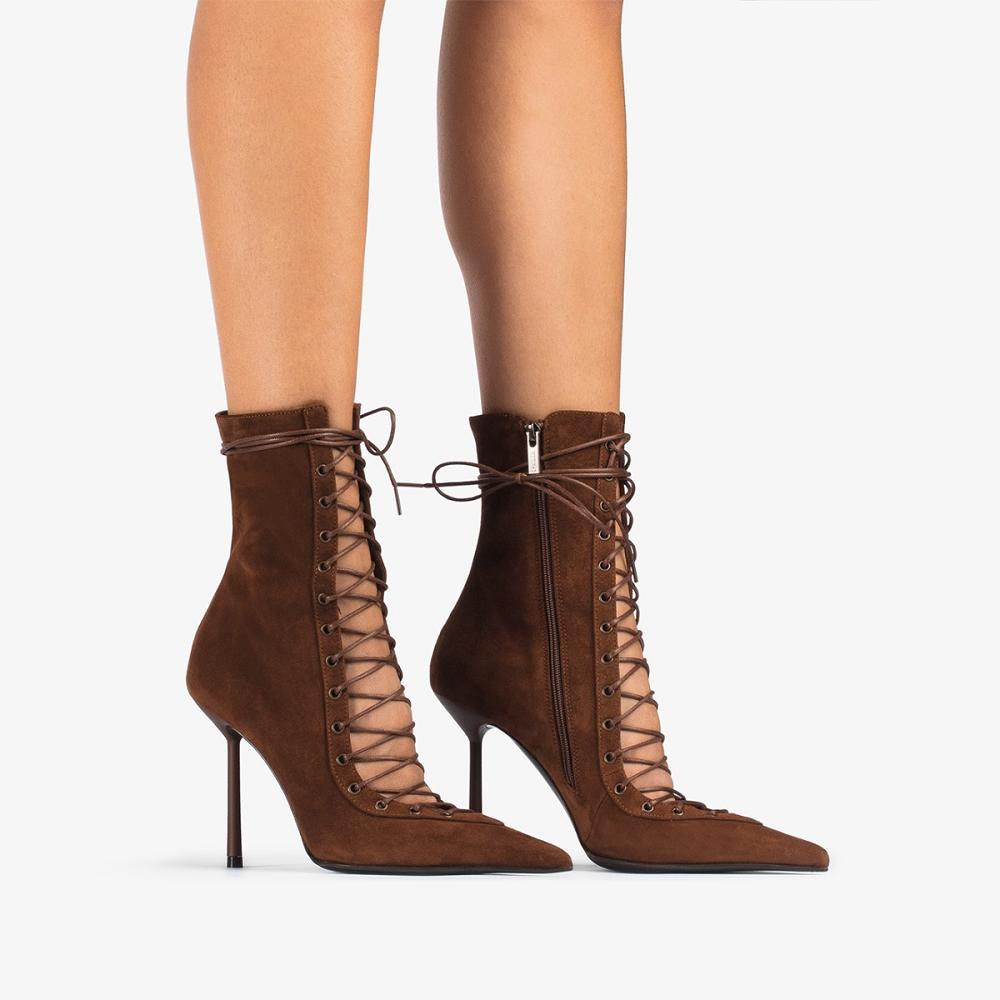 Brown Le Silla COLETTE ANKLE BOOT 100 mm | USA_LS10862