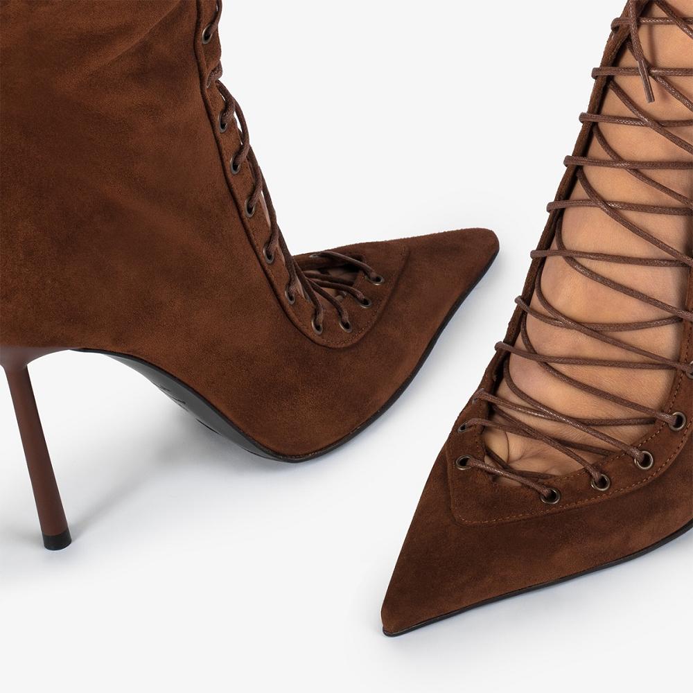 Brown Le Silla COLETTE ANKLE BOOT 100 mm | USA_LS10862