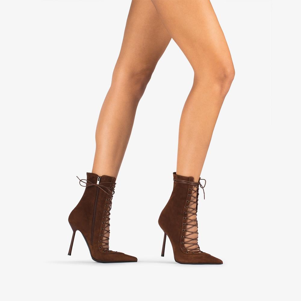 Brown Le Silla COLETTE ANKLE BOOT 100 mm | USA_LS10862