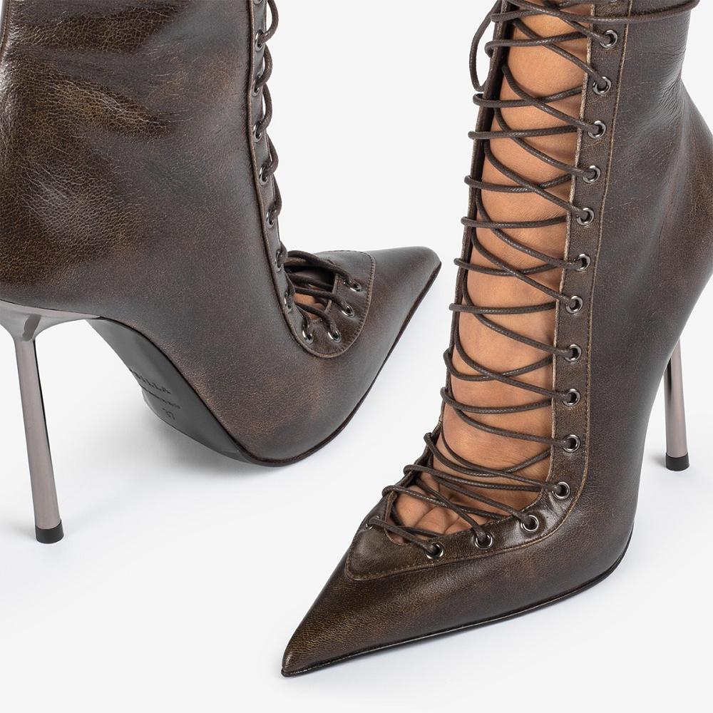 Brown Le Silla COLETTE ANKLE BOOT 120 mm | USA_LS47914