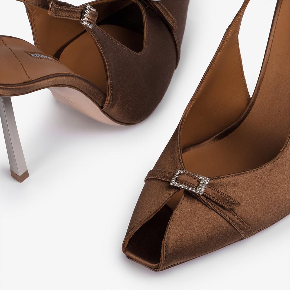 Brown Le Silla VITTORIA SLINGBACK 100 mm | USA_LS91682