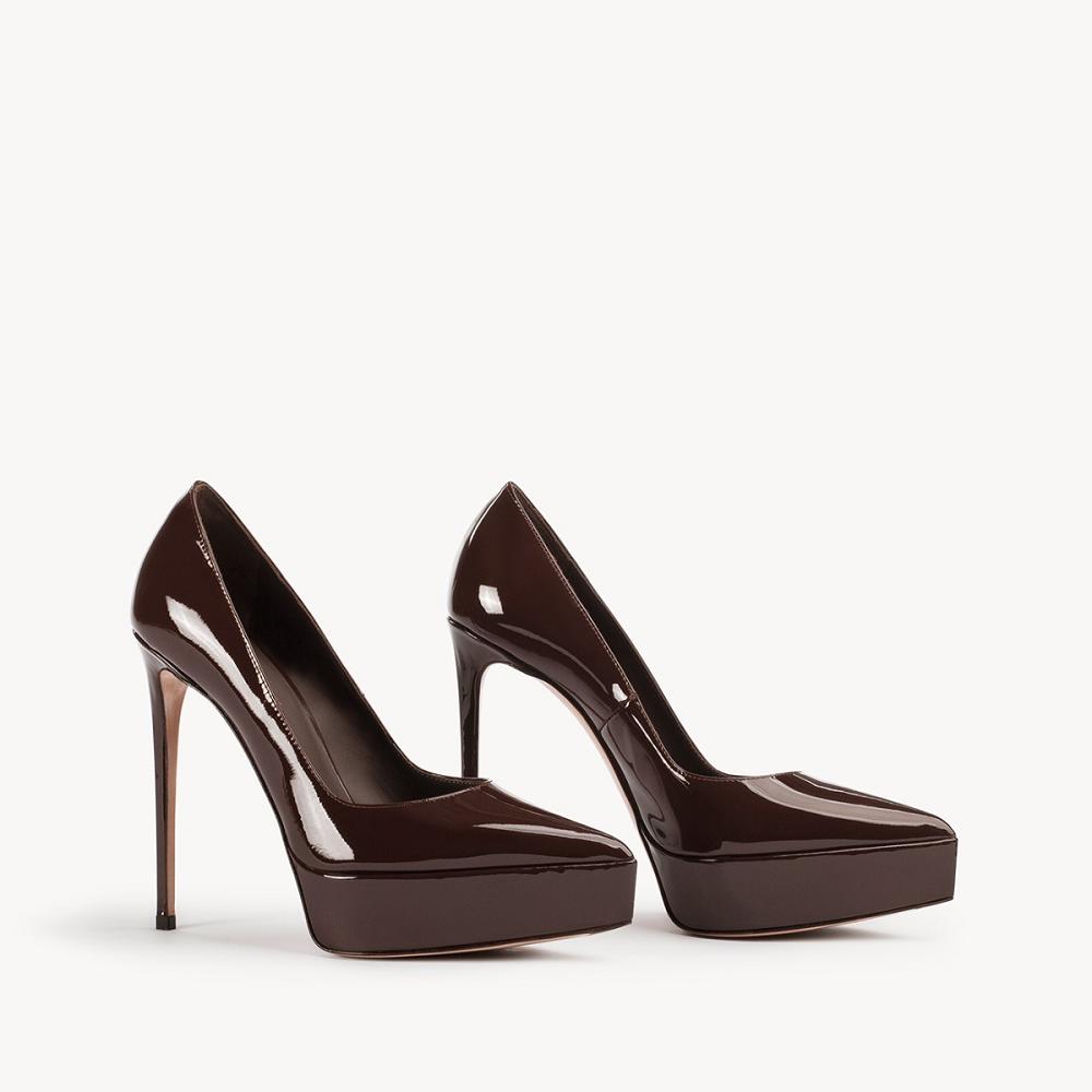 Dark Chocolate Brown Le Silla UMA PUMP 140 mm | USA_LS67052