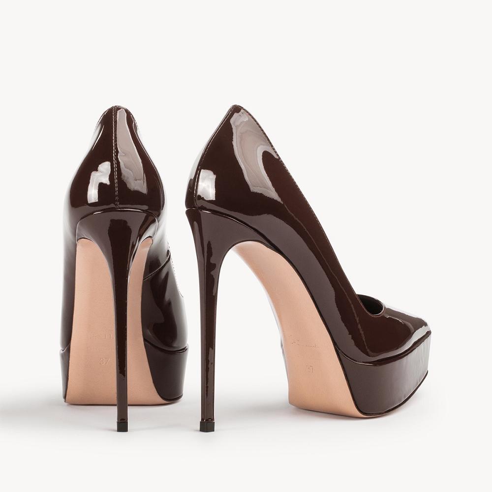 Dark Chocolate Brown Le Silla UMA PUMP 140 mm | USA_LS67052