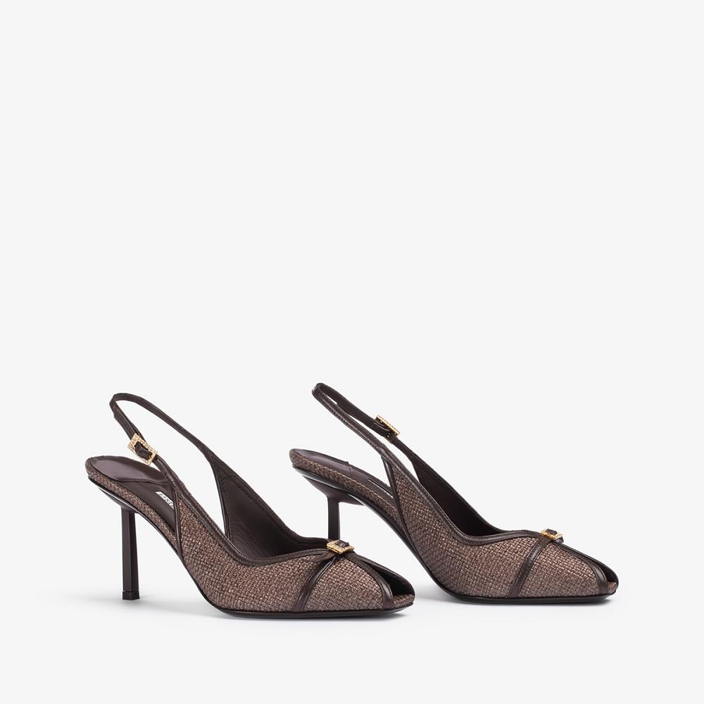 Dark Chocolate Brown Le Silla VITTORIA SLINGBACK 95 mm | USA_LS23150