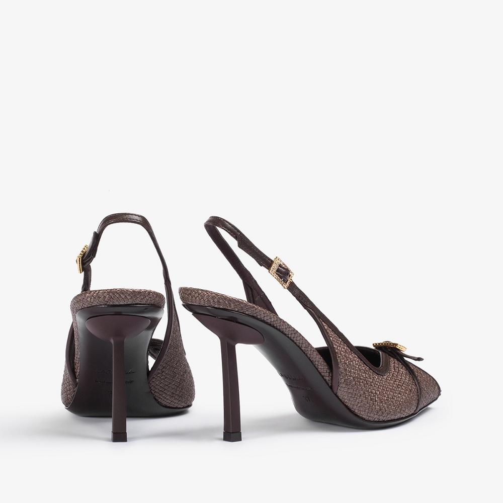 Dark Chocolate Brown Le Silla VITTORIA SLINGBACK 95 mm | USA_LS23150