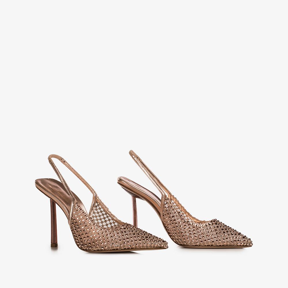 Gold Pink Le Silla GILDA SLINGBACK 100 mm | USA_LS52665