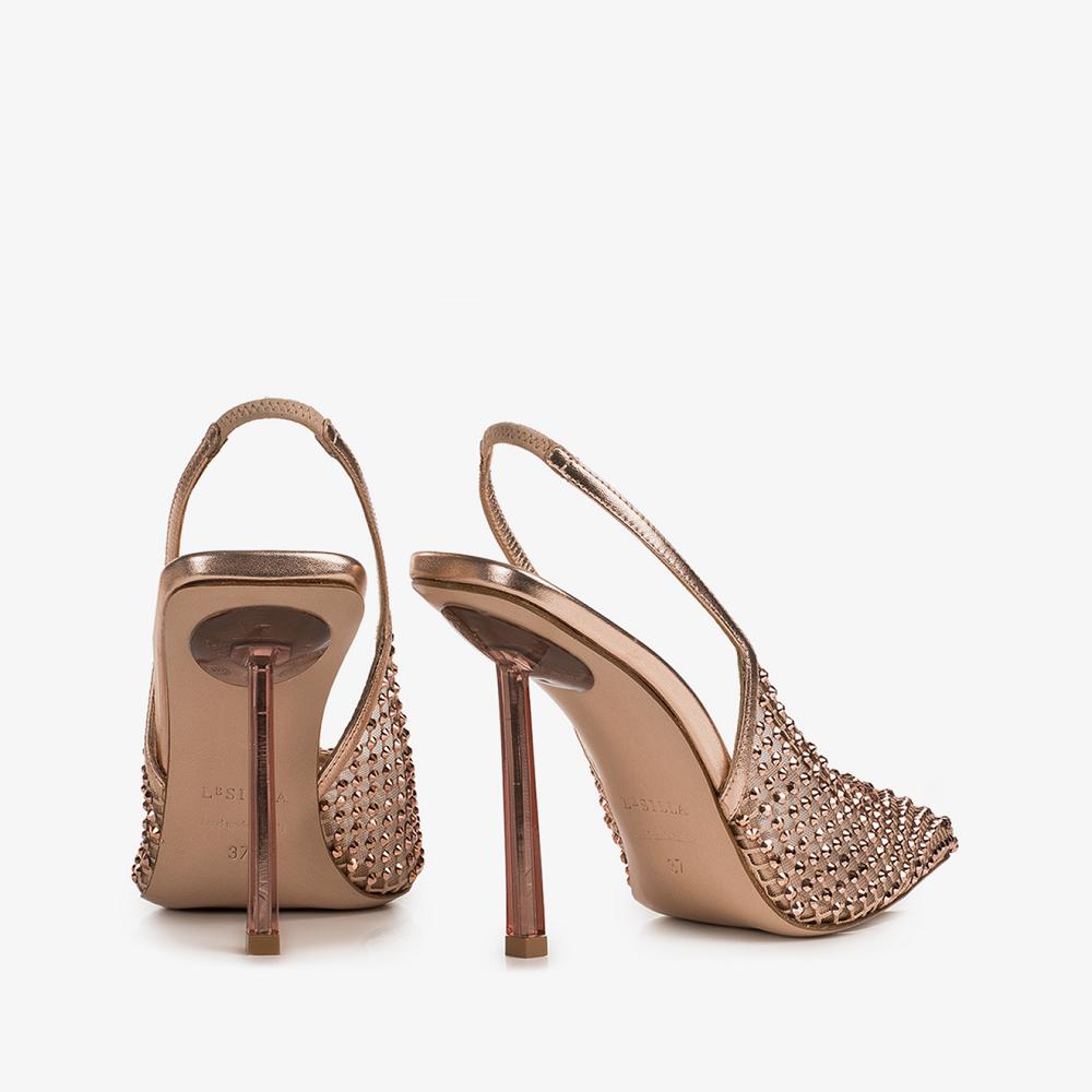 Gold Pink Le Silla GILDA SLINGBACK 100 mm | USA_LS52665