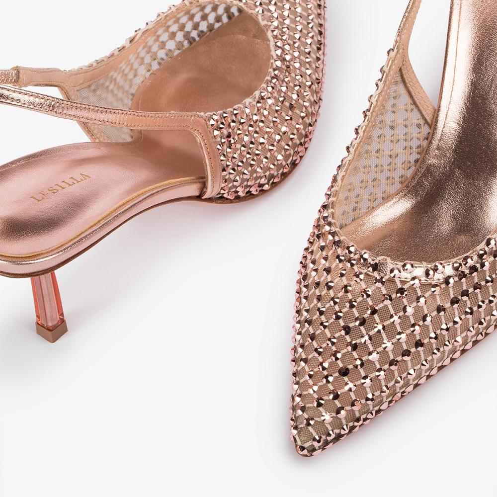 Gold Pink Le Silla GILDA SLINGBACK 60 mm | USA_LS57279