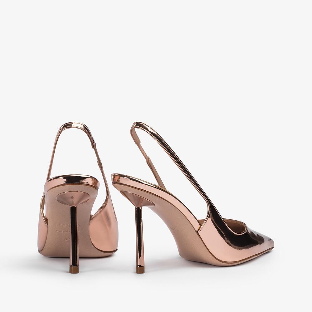 Pink Gold Metal Le Silla BELLA SLINGBACK 80 mm | USA_LS41824