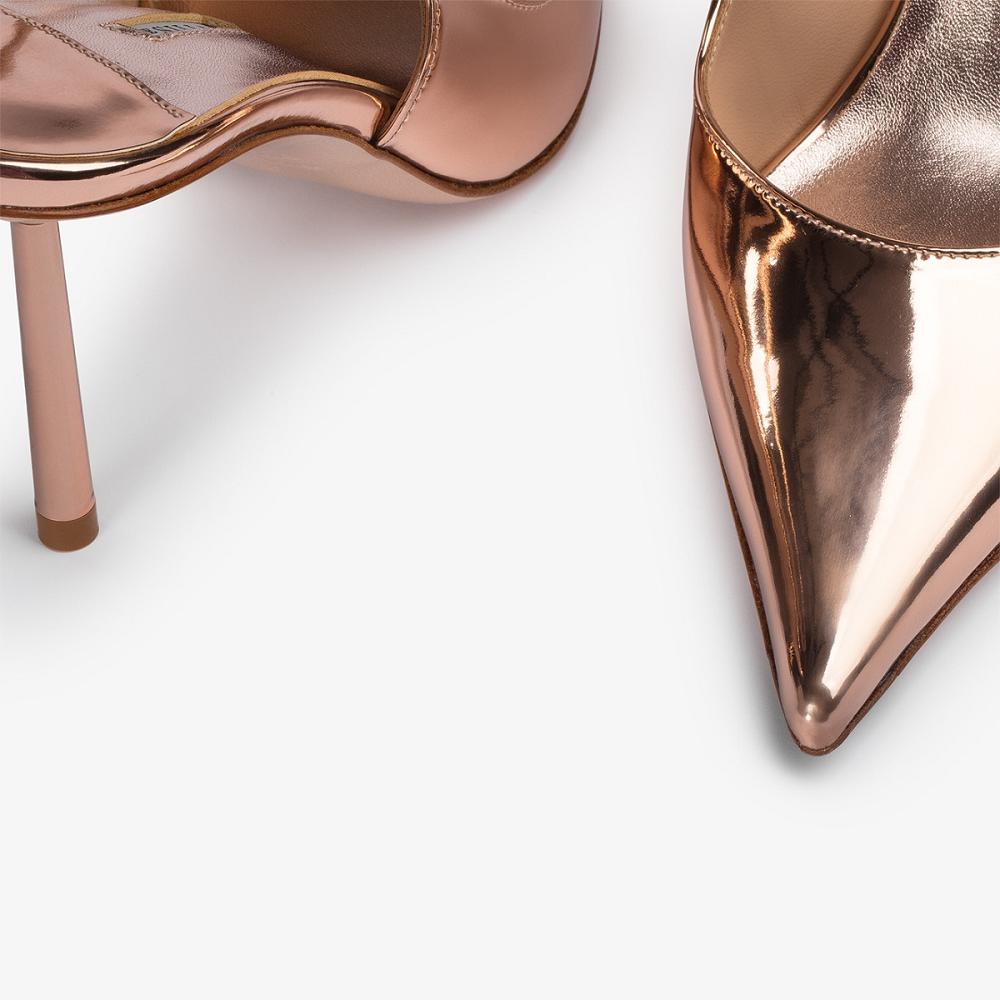 Pink Gold Metal Le Silla BELLA SLINGBACK 80 mm | USA_LS41824