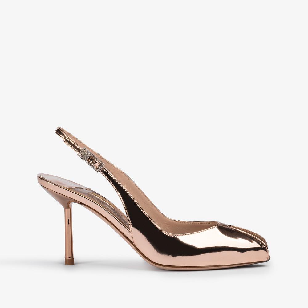 Pink Gold Metal Le Silla CLIVAGE SLINGBACK 80 mm | USA_LS18585