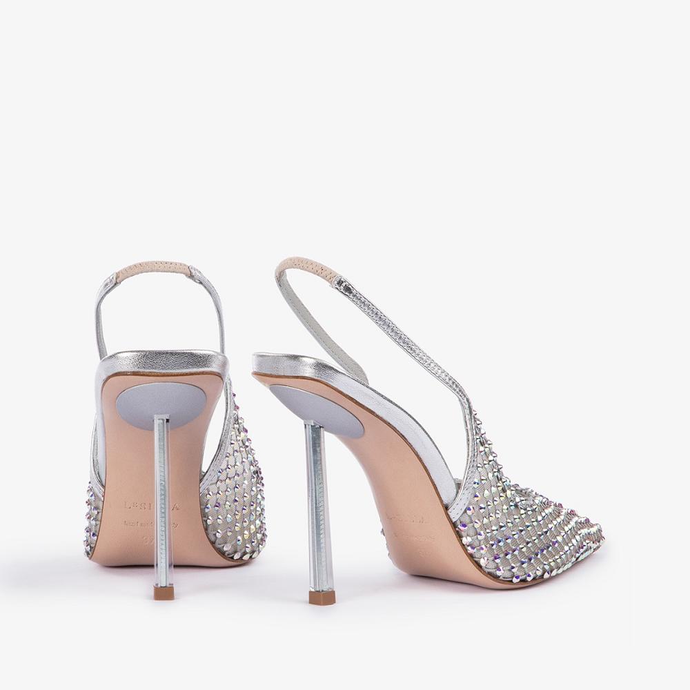 Silver Le Silla GILDA SLINGBACK 100 mm | USA_LS91465