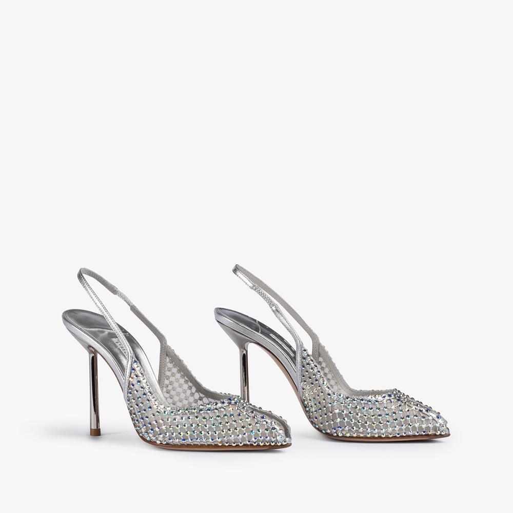 Silver Le Silla GILDA SLINGBACK 100 mm | USA_LS76693