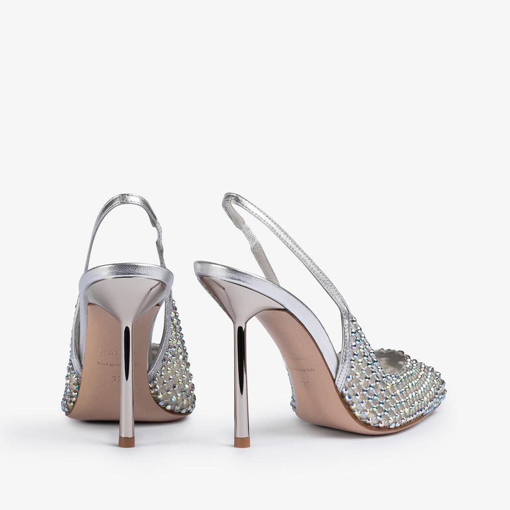 Silver Le Silla GILDA SLINGBACK 100 mm | USA_LS76693